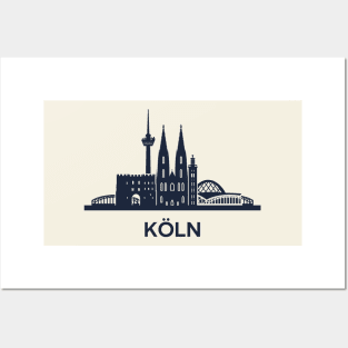 Cologne Skyline Emblem Posters and Art